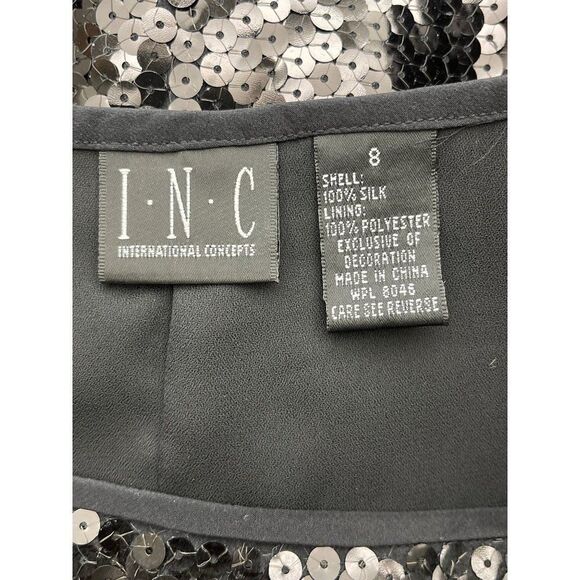 I.N.C International Concepts Black Sequin Skirt Size 8 - Picture 6 of 7
